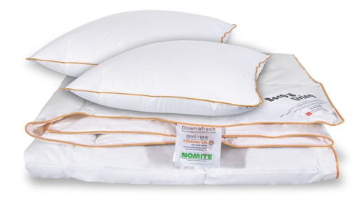 Dyne og putesett - Dobbelt sommerdyne - 200x220 cm + 2 puter 60x63 cm - Sommerdyne med moskusdun 