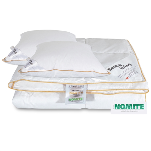 Dyne pute sett - Dobbel sommerdyne - 240x220cm + 2 puter 60x63cm - Gåseduns sommerdyne - Borg Living