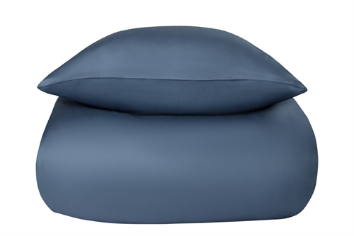 Dobbelt sengetøy av bambus - 240x220 cm - 100% naturlig bambus - Nature By Borg - Blått satengvevd king size dynetrekk