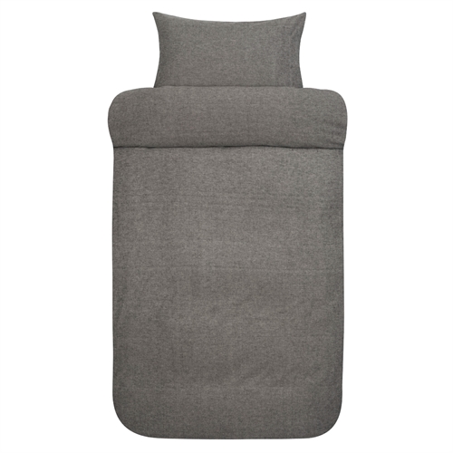 Sengetøy av flanell - 140x220 cm - 100 % myk garnfarget bomullsflanell - Høie of Scandinavia - Casper dempet sort premium sengetøysett