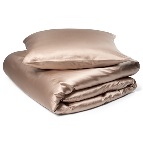Sengetøy av silke 140x220 cm - Sandfarget sengetøy - Sengesett i 100% morbærsilke - By Borg