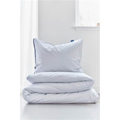 Rutete sengetøy 140x200 cm - Blått sengesett i 100% bomullssatin - Checkmate - Auping sengetøy