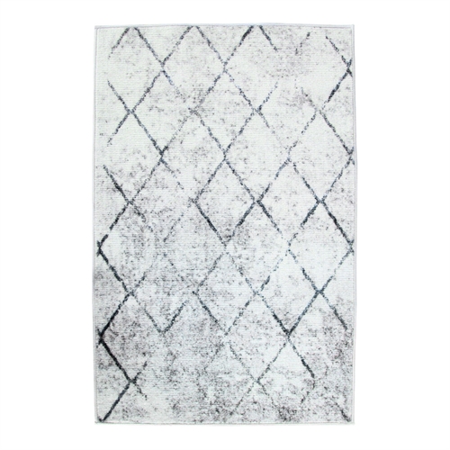 Teppe 80x160 cm - Gulvteppe med sklisikker bakside - Mykt løperteppe - Grå gulvløper fra Nordstrand Home Clara