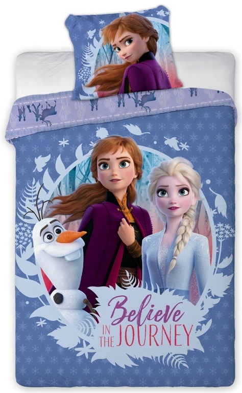 Frozen junior sengetøy 100x140 cm - Frost 2 Anna og Elsa junior sengesett - 2 i 1 design - 100% bomull