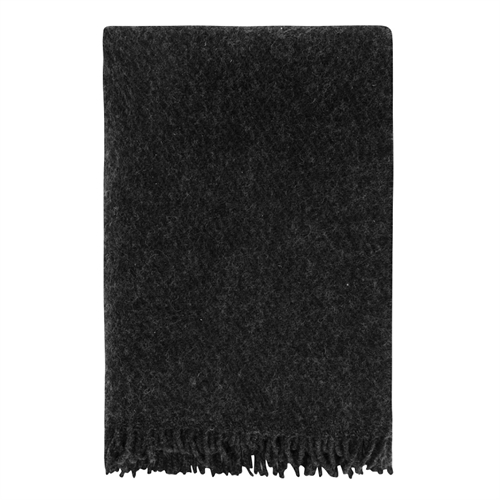 Ullpledd - 100% ny ren ull  - Høie of Scandinavia ullpledd - Falketind koksgrå - 120x180 cm 