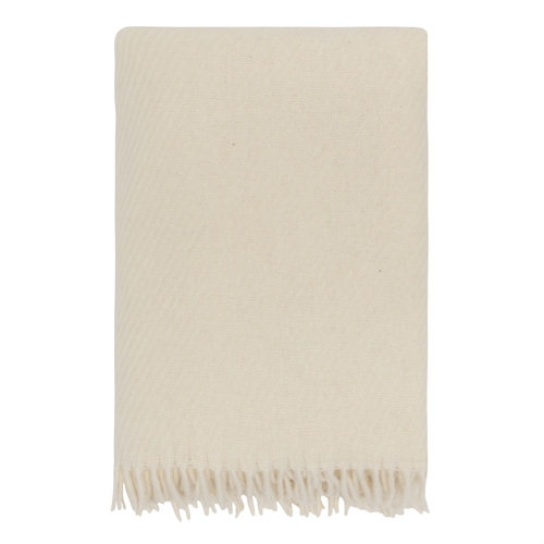 Ullpledd - 100% ren ny ull   - Høie of Scandinavia ullteppe - Falketind off white - 120x180 cm