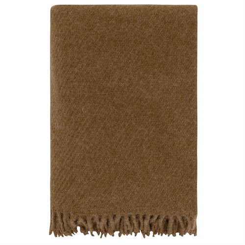 Ullpledd - 100 % ren ny ull   - Høie of Scandinavia ullpledd - Falketind varm oker - 120x180 cm
