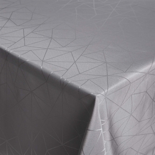 Bordduk - 140x240 cm - Jacquardduk med geometrisk mønster i grått - Eksklusiv festduk