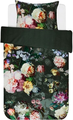 Blomstret sengetøy - Essenza Fleur Green - Sengesett med vendbart design - 100% bomullssatin sengelinned