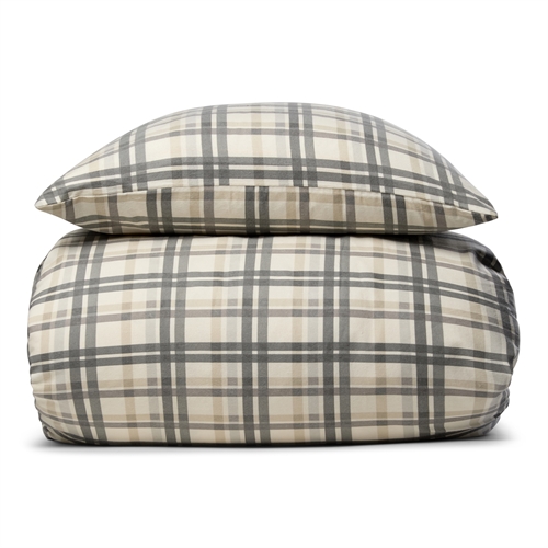 Flanell sengetøy 150x210 cm - Mykt rutete sengetøy - 100% bomullsflanell - By Night sengetøy