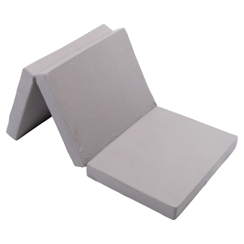 Sammenleggbar madrass - Enkel - Populær som gjestemadrass - 8 cm komfortskum - Nordstrand Home lysegrå skummadrass