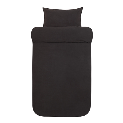 Økologisk dobbelt sengetøy 200x220 cm - Sort sengesett i 100% steinvasket økologisk bomull - Frøya - Høie of Scandinavia sengetøy