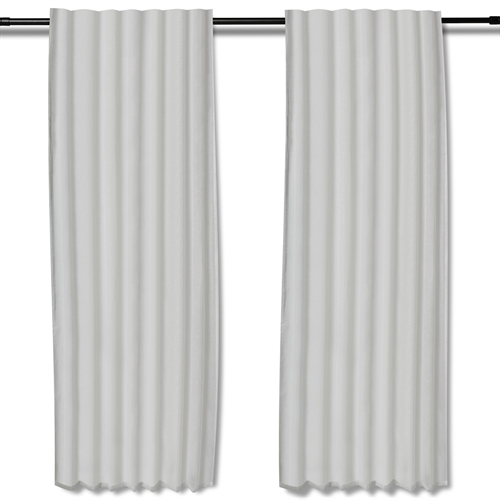 Hvitt langt gardin - 1 stk. ferdigsyd gardin 140x245 cm - Tynt gardin - Nordstrand Home gardinlengder med rynkebånd