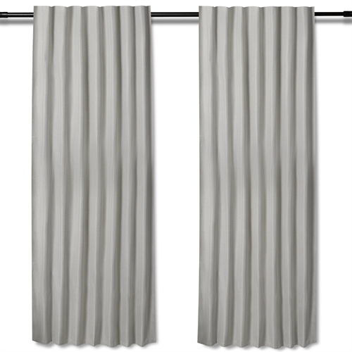 Ekstra langt gardin - 1 stk. ferdigsydde gardin 140x300 cm - Lysegrå - Tykt gardin / lysdempende gardin - Nordstrand Home gardinlengder med rynkebånd