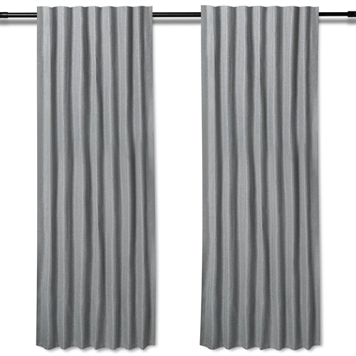 Ekstra langt gardin - 1 stk. ferdigsydde gardin 140x300 cm - Grå - Tykt gardin / lysdempende gardin - Nordstrand Home gardinlengder med rynkebånd