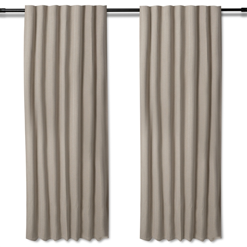 Ekstra langt mørkleggingsgardin - 1 stk. ferdigsydde gardin 140x300 cm - Beige - Nordstrand Home blackout gardinlengder med rynkebånd