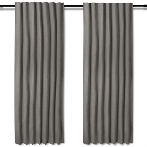 Ekstra langt mørkleggingsgardin - 1 stk. ferdigsydde gardin 140x300 cm - Grå - Nordstrand Home blackout gardinlengder med rynkebånd