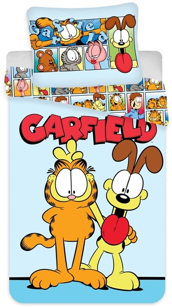 Garfield sengetøy - 100x140 cm - Garfield juniorsengetøy - 2 i 1 design - 100% bomull