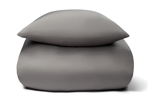 Sengetøy av bambus - 140x220 cm - 100 % naturlig bambus - Nature by borg - Grå satengvevd dynetrekk