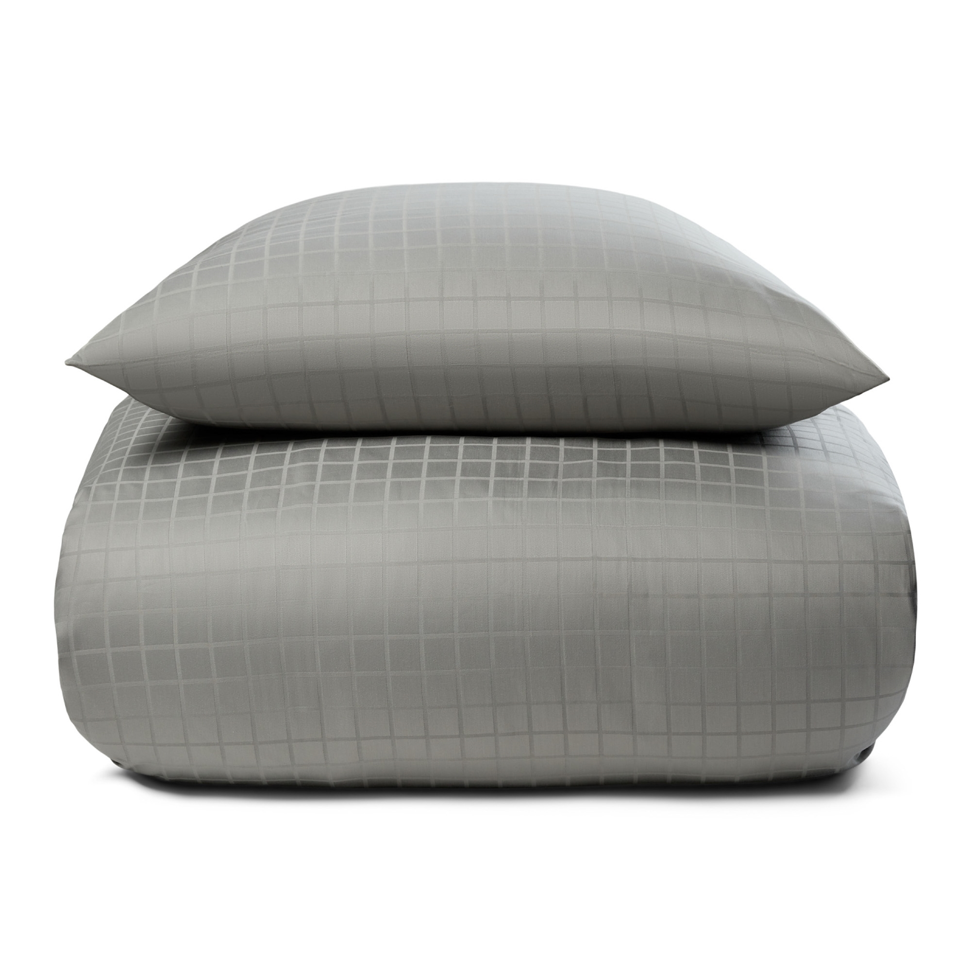 Økologisk sengetøy - 150x210 cm - GOTS-sertifisert sengetøy - Grått sengesett i 100 % bomullssateng fra By Borg