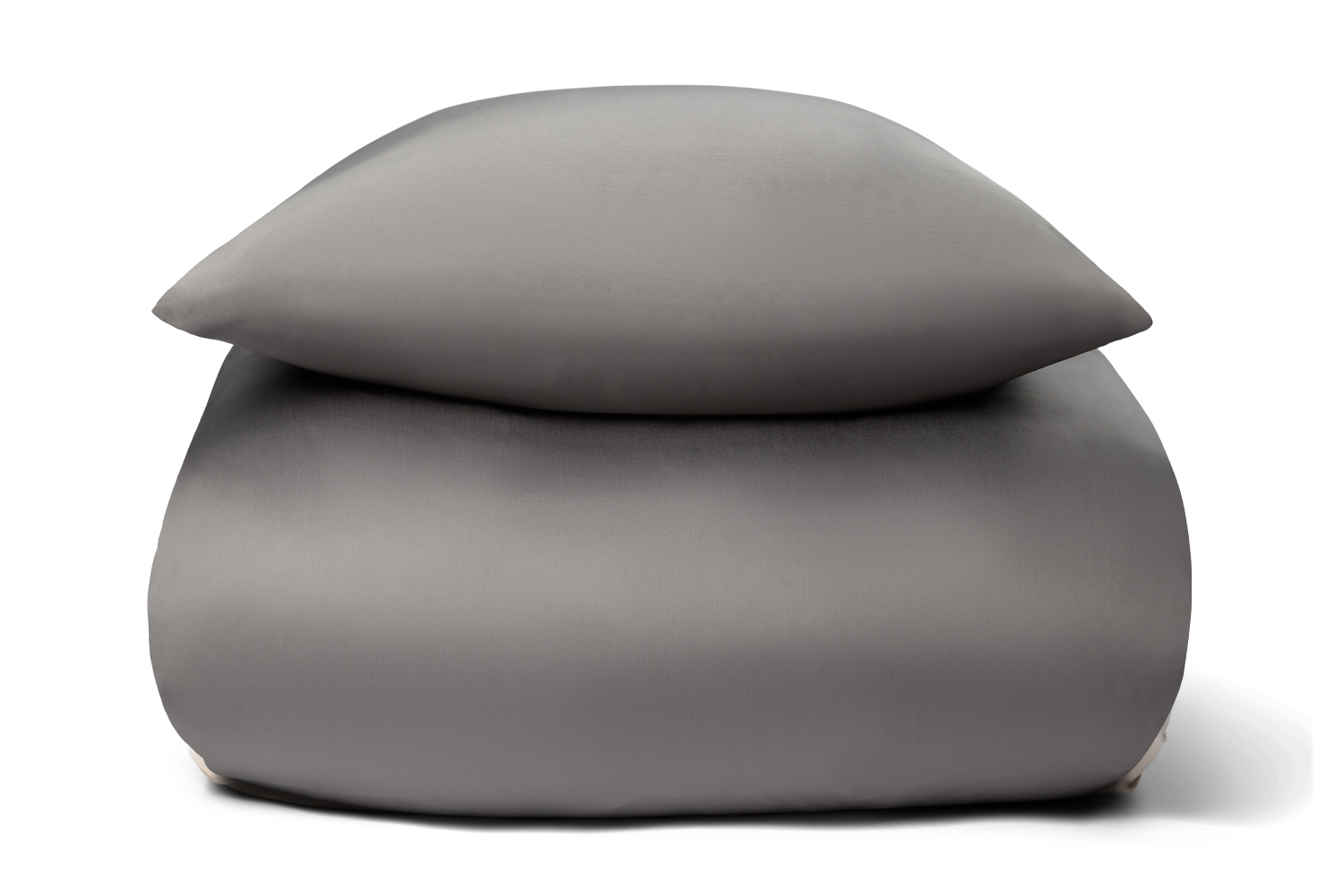 Dobbelt sengetøy av bambus - 200x220 cm - 100 % naturlig bambus - Nature By Borg - Grått satengvevd dobbelt dynetrekk