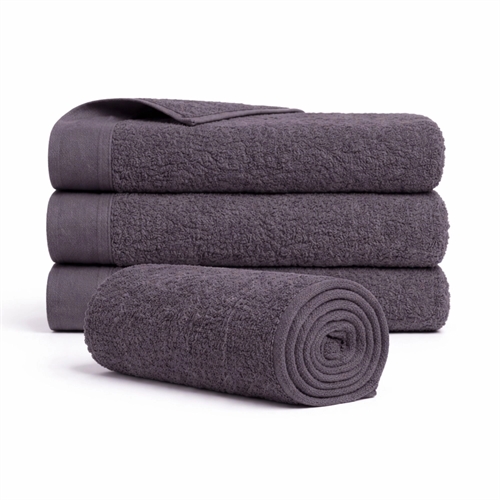 Bomulls håndkle - 100% bomull - 50x100 cm - Valmue - Mørkegrå