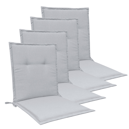 Hagepute-pakke til hagestol 4 stk. - Grå universelle stolputer 5 cm skumfyll - God komfort skum & UV-beskyttet trekk - Nordstrand Home puter