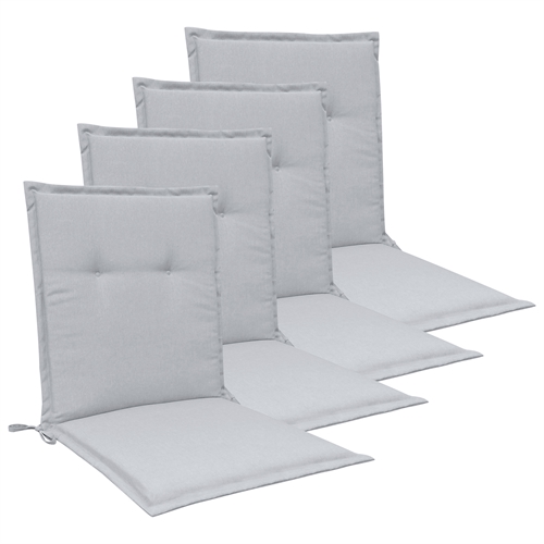 Hagepute-pakke til hagestol 4 stk. - Luksus pute 5 cm skum - Lys grå hagestolputer med slitesterkt UV-resistent trekk - Nordstrand Home stolputer