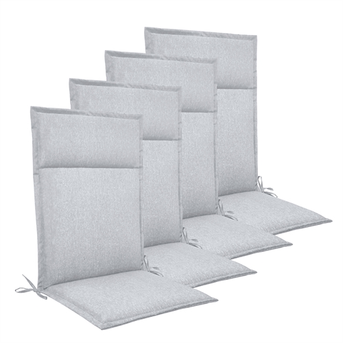 Hagepute-pakke til posisjonsstol 4 stk. - Grå universelle puter med 5 cm skumfyll - God komfort skum & UV-beskyttet trekk - Nordstrand Home puter