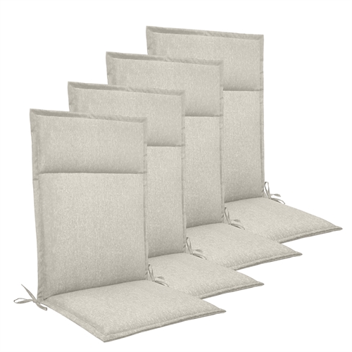 Hagepute-pakke til posisjonsstol 4 stk. - Beige universelle puter med 5 cm skumfyll - God komfort skum & UV-beskyttet trekk - Nordstrand Home puter