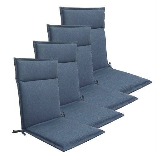 Hagepute-pakke til posisjonsstol 4 stk. - Mørkeblå universelle puter med 5 cm skumfyll - God komfort skum & UV-beskyttet trekk - Nordstrand Home puter