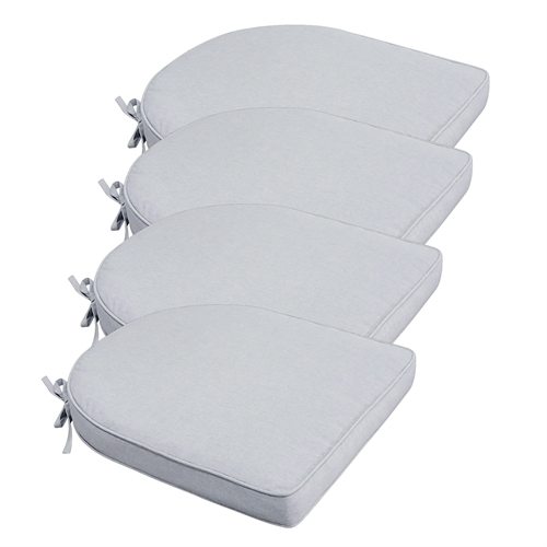 Siddehyndepakke til hagestol 4 stk. - Grå hageputer med 6 cm skum - Måler 48x49 cm - UV-resistent utendørs puter - Nordstrand Home seteputer