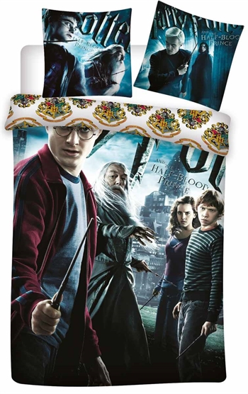Harry Potter Sengetøy - 140x200 cm - Sengesett med Harry Potter & Dumbledore - 2 i 1 design - 100% bomull