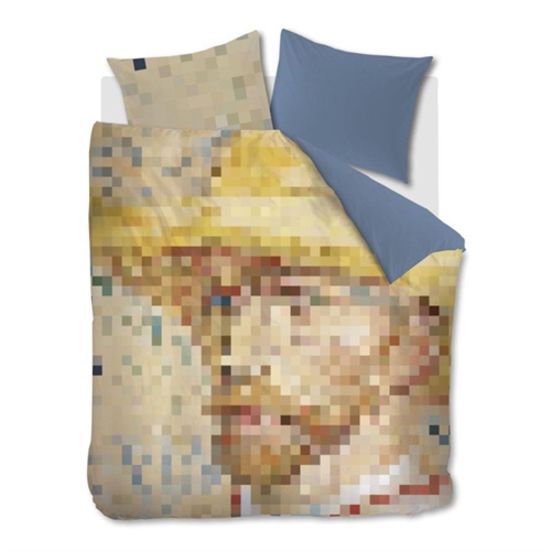 Rutete økologisk sengetøy 140x200 cm - Vendbart sengesett i 100% økologisk bomullssatin - Homage Multi - Beddinghouse sengelinned