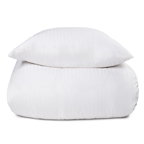 Sengetøy av bambus - 140x200 cm - 100 % naturlig bambus - Nature By Borg - Hvitt satengvevd dynetrekk