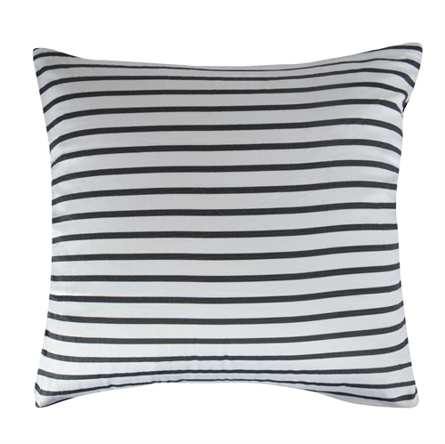 Putetrekk 60x63 cm - Smale linjer svart - 2 i 1 design - 100 % bomullssateng