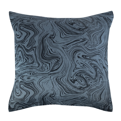 Putetrekk 60x63 cm - 100% myk bomullssateng - Marble dark blue - Fra By Night