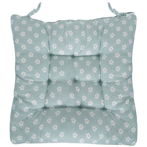 Stolpute - 35x35x6 cm - Mintfarget - Heldekkende mønster - Små blomster