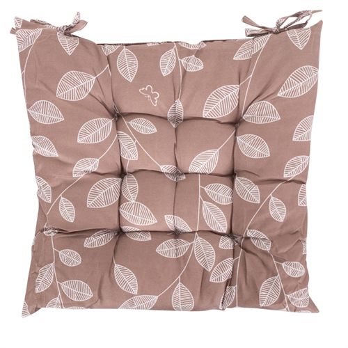 Stolpute - 35x35x6 cm - Brun hagepute med hvite blader