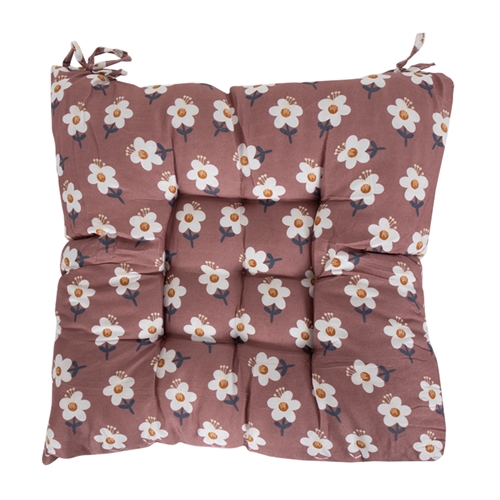 Stolpute - 35x35x6 cm - Rosafarget hagepute med blomster