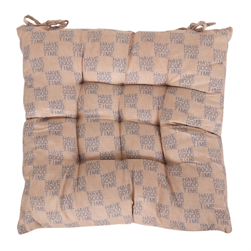 Stolpute - 35x35x6 cm - Sandfarget hagepute med tekst