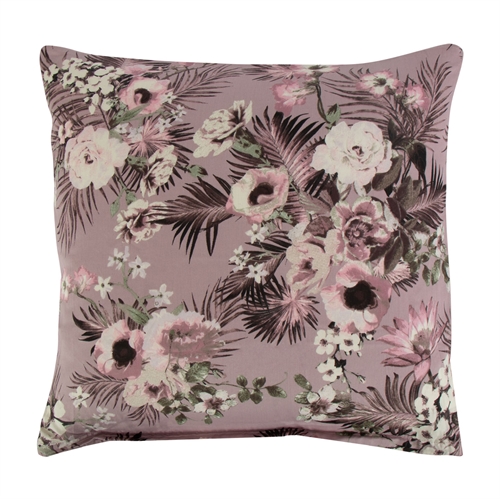 Putetrekk 60x63 cm - Vendbar design i 100 % bomullssateng - Flowers & Dots lavendel - Fra By Night