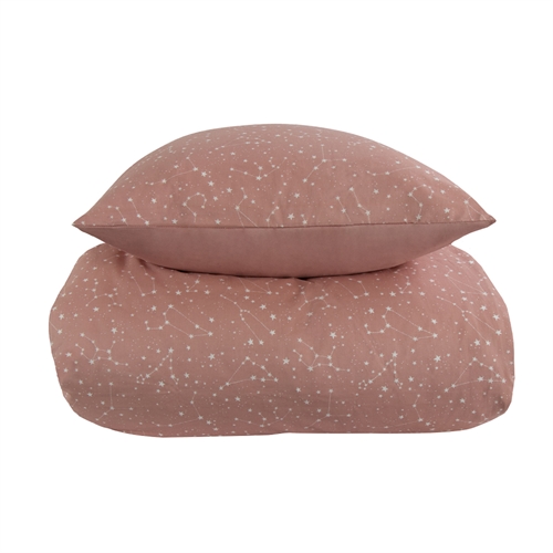 Sengetøy 240x220 cm - Zodiac peach - Stjernebilde - Sengetøy til dobbeltdyne i 100% bomull - Borg Living