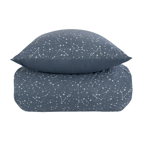 Sengetøy 240x220 cm - Zodiac blue - Stjernebilde - Sengetøy til dobbeltdyne i 100% bomull - Borg Living