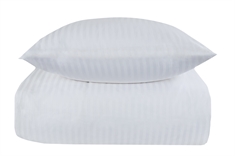 Sateng sengesett - Hvit sengetøy - Stripet - 140x220 cm