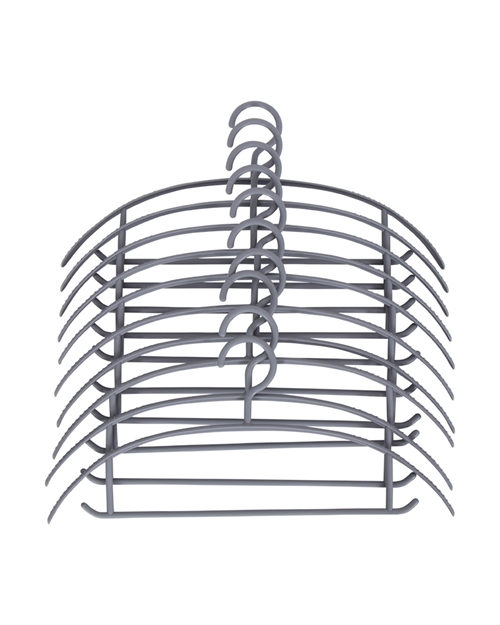 Kleshengere - 10 stk. - Grå plastikkleshengere - Praktiske og billige kleshengere