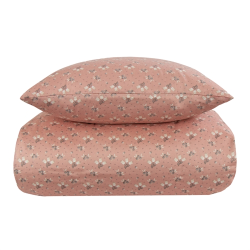blomstrete sengetøy - 140x220 cm - Summer rosa - 100% sengetøy i bomullsateng - By Night
