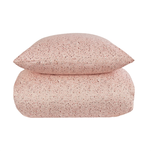 Sengetøy - 140x220 cm - Marble light red sengesett - 100% bomullssateng sengetøy - By Night