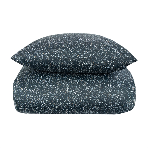 Sengetøy dobbeltdyne 200x220 cm - Marmorblått dynetrekk - 100 % bomullssateng sengetøy - By Night sengesett