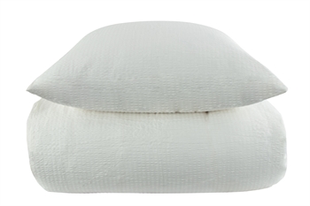 Krepp sengetøy 140x200 cm - Hvit sengesett 100% Bomullskrepp - By Night sengetøy